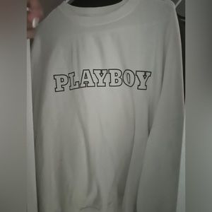 white playboy crewneck